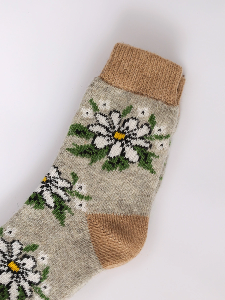 Носки шерстяные с цветочным принтом